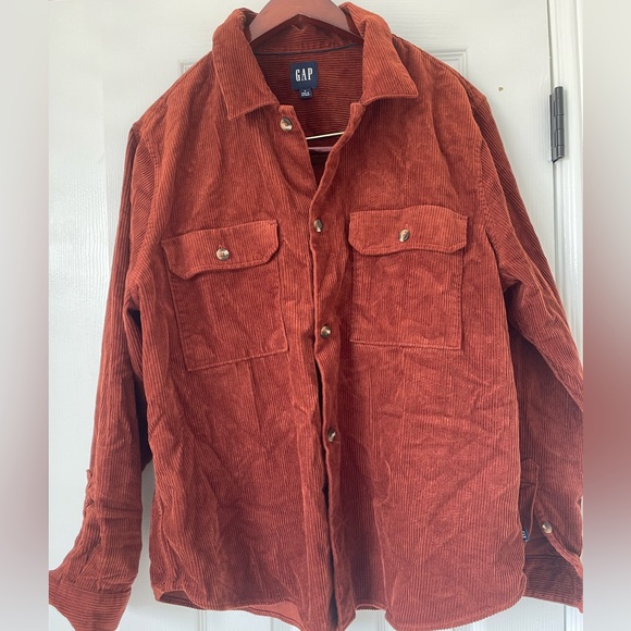 GAP Other - Gap Corduroy Suede Rust Orange 100% Cotton Button Down Size Large